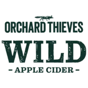 "Orchard Thieves Wild apple Cider" with fox silhouette